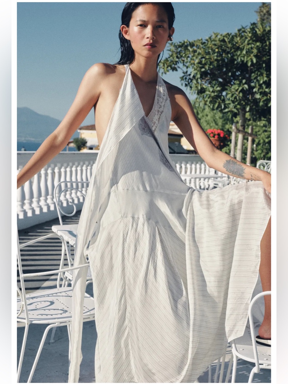 Zara limited edition Lightweight Maxi Dress with Flowing Silhouette $170 small